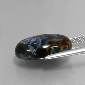 Pietersite naturale multicolore da 11,36 ct, taglio ovale, opaco