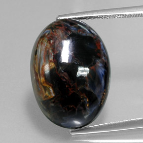 Pietersite naturale multicolore da 13,37 ct, taglio ovale, opaco