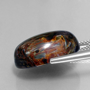 Pietersite naturale multicolore da 13,37 ct, taglio ovale, opaco