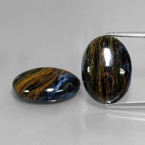 Pietersite naturale multicolore da 17,13 ct, taglio ovale, opaco