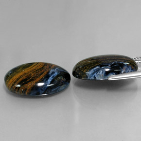 Pietersite naturale multicolore da 17,13 ct, taglio ovale, opaco