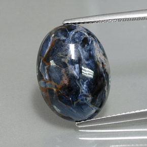 Pietersite naturale multicolore da 9,37 ct, taglio ovale, opaco