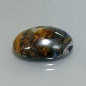 Pietersite naturale multicolore da 9,76 ct, taglio ovale, opaco