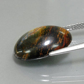 Pietersite naturale multicolore da 9,76 ct, taglio ovale, opaco