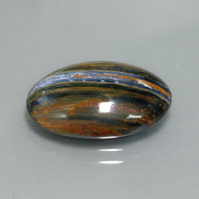 Pietersite naturale multicolore da 7,66 ct, taglio ovale, opaco