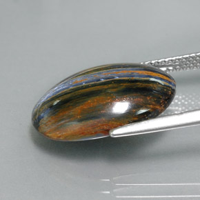 Pietersite naturale multicolore da 7,66 ct, taglio ovale, opaco