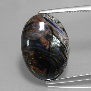 Pietersite naturale multicolore da 7,94 ct, taglio ovale, opaco