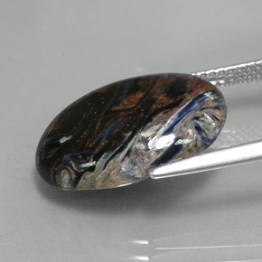 Pietersite naturale multicolore da 7,94 ct, taglio ovale, opaco