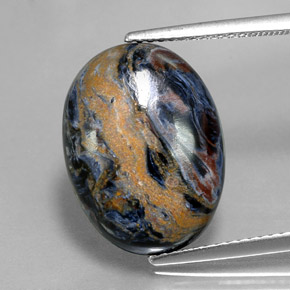 Pietersite naturale multicolore da 8,32 ct, taglio ovale, opaco