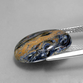 Pietersite naturale multicolore da 8,32 ct, taglio ovale, opaco