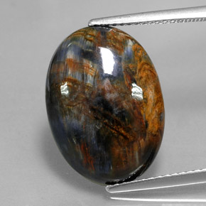 Pietersite naturale multicolore da 8,32 ct, taglio ovale, opaco