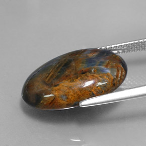 Pietersite naturale multicolore da 8,32 ct, taglio ovale, opaco
