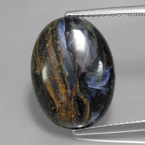 Pietersite naturale multicolore da 8,49 ct, taglio ovale, opaco