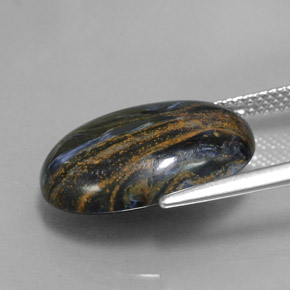 Pietersite naturale multicolore da 8,49 ct, taglio ovale, opaco