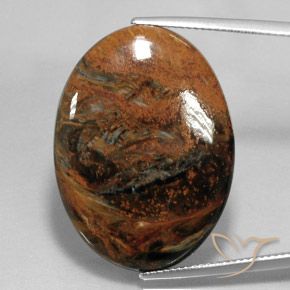 25.96ct Naturale Multicolore Pietersite, Ovale, Opaco
