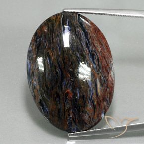 25.84ct Naturale Multicolore Pietersite, Ovale, Opaco