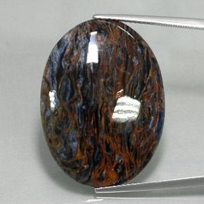 Pietersite Multicolore naturale da 21.37 ct, Taglio ovale, Opaco