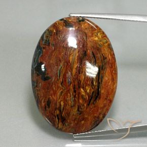 28.89ct Naturale Multicolore Pietersite, Ovale, Opaco