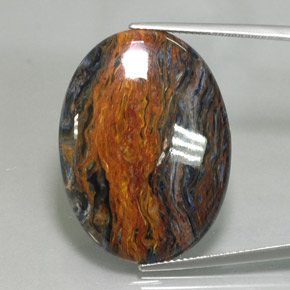 Pietersite naturale multicolore da 21,00 ct, taglio ovale, opaco