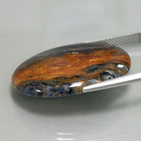 Pietersite naturale multicolore da 21,00 ct, taglio ovale, opaco