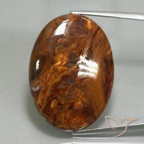 26.09ct Naturale Multicolore Pietersite, Ovale, Opaco