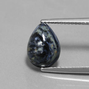 Pietersite naturale multicolore da 2,64 ct, taglio a pera, opaco
