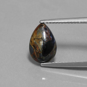 Pietersite naturale multicolore da 2,07 ct, taglio a pera, opaco