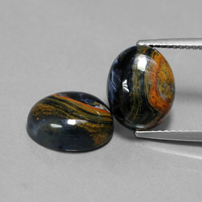 Pietersite naturale multicolore da  ct, taglio ovale, opaco