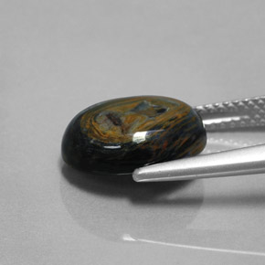 Pietersite naturale multicolore da 4,34 ct, taglio ovale, opaco