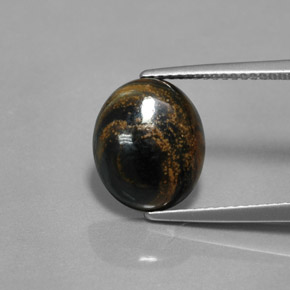 Pietersite naturale multicolore da 3,84 ct, taglio ovale, opaco