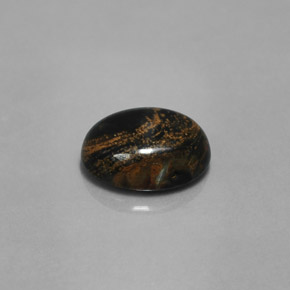 Pietersite naturale multicolore da 3,84 ct, taglio ovale, opaco