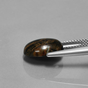 Pietersite naturale multicolore da 3,84 ct, taglio ovale, opaco
