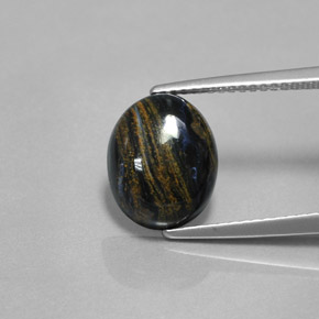 Pietersite naturale multicolore da 3,33 ct, taglio ovale, opaco
