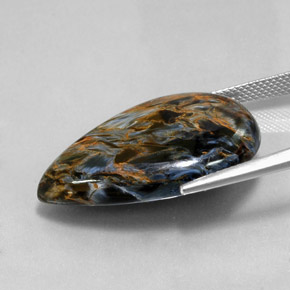 Pietersite naturale multicolore da 23,64 ct, taglio a pera, opaco