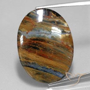 19.85ct Naturale Multicolore Pietersite, Ovale, Opaco
