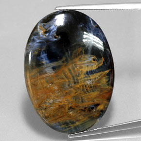 Pietersite naturale multicolore da 25,12 ct, taglio ovale, opaco