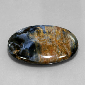 Pietersite naturale multicolore da 25,12 ct, taglio ovale, opaco