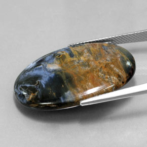Pietersite naturale multicolore da 25,12 ct, taglio ovale, opaco