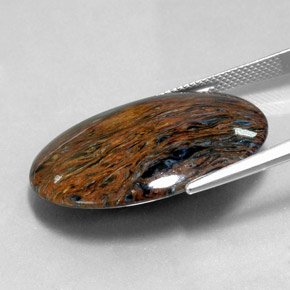 Pietersite naturale multicolore da 22,70 ct, taglio ovale, opaco