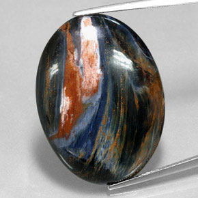 Pietersite naturale multicolore da 25,10 ct, taglio ovale, opaco