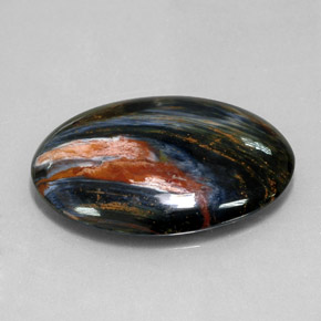 Pietersite naturale multicolore da 25,10 ct, taglio ovale, opaco