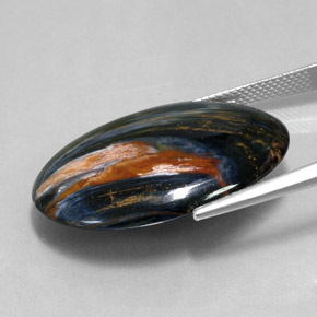 Pietersite naturale multicolore da 25,10 ct, taglio ovale, opaco