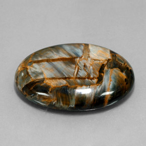 Pietersite naturale blu da 30,34 ct, taglio ovale, opaco
