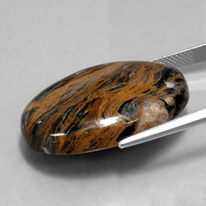 Pietersite naturale multicolore da 36,42 ct, taglio ovale, opaco