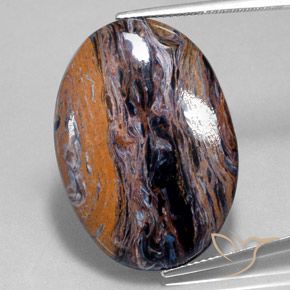 26.39ct Naturale Multicolore Pietersite, Ovale, Opaco
