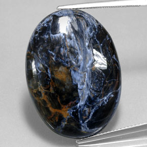 Pietersite naturale multicolore da 27,74 ct, taglio ovale, opaco