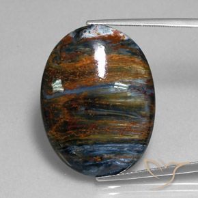Pietersite naturale multicolore da 24,09 ct, taglio ovale, opaco