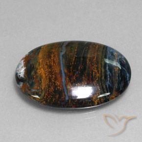 Pietersite naturale multicolore da 24,09 ct, taglio ovale, opaco