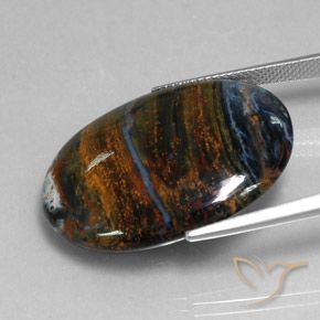 Pietersite naturale multicolore da 24,09 ct, taglio ovale, opaco