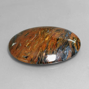 Pietersite naturale multicolore da 25,47 ct, taglio ovale, opaco